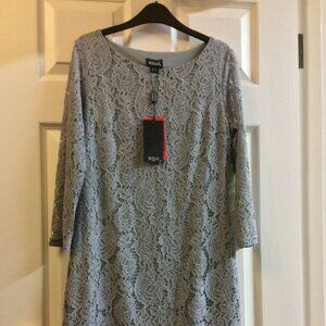 Debenhams - Grey Lace Effect Shift Dress
